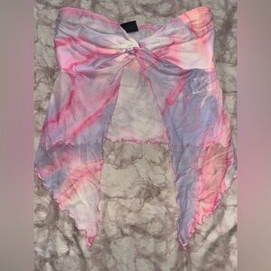 Pink and Purple Tie-Dye Sheer tube top